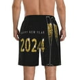 thumbnail image 3 of Bixox Men's Happy New Year 2024 printing Casual Classic Fit Short Summer Beach Shorts, 3 of 6