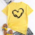 thumbnail image 2 of Camiseta de manga corta con cuello redondo y estampado de amor informal para mujer OAVQHLG3B Store lin121212, 2 of 4