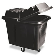 Rubbermaid Commercial Metal Frame Cube Truck, Rectangular, Polyethylene, 400lb Cap, 12 cu. ft., Black by RUBBERMAID COMMERCIAL PROD.