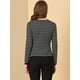 thumbnail image 5 of INSPIRE CHIC Chaqueta tipo blazer de rayas ligeras con decoración de botones de solapa con muesca para mujer Negro XS, 5 of 6