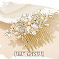 thumbnail image 3 of Crystal Bride Wedding Hair Comb Silver Flower Bridal Headpieces Leaf Hair Pieces Rhinestone Bridesmaid Side Combs Hair Accessories for Women, 3 of 6