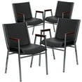 thumbnail image 1 of 4 Pk. HERCULES Series Heavy Duty Black Vinyl Stack Chair with Arms, 1 of 9