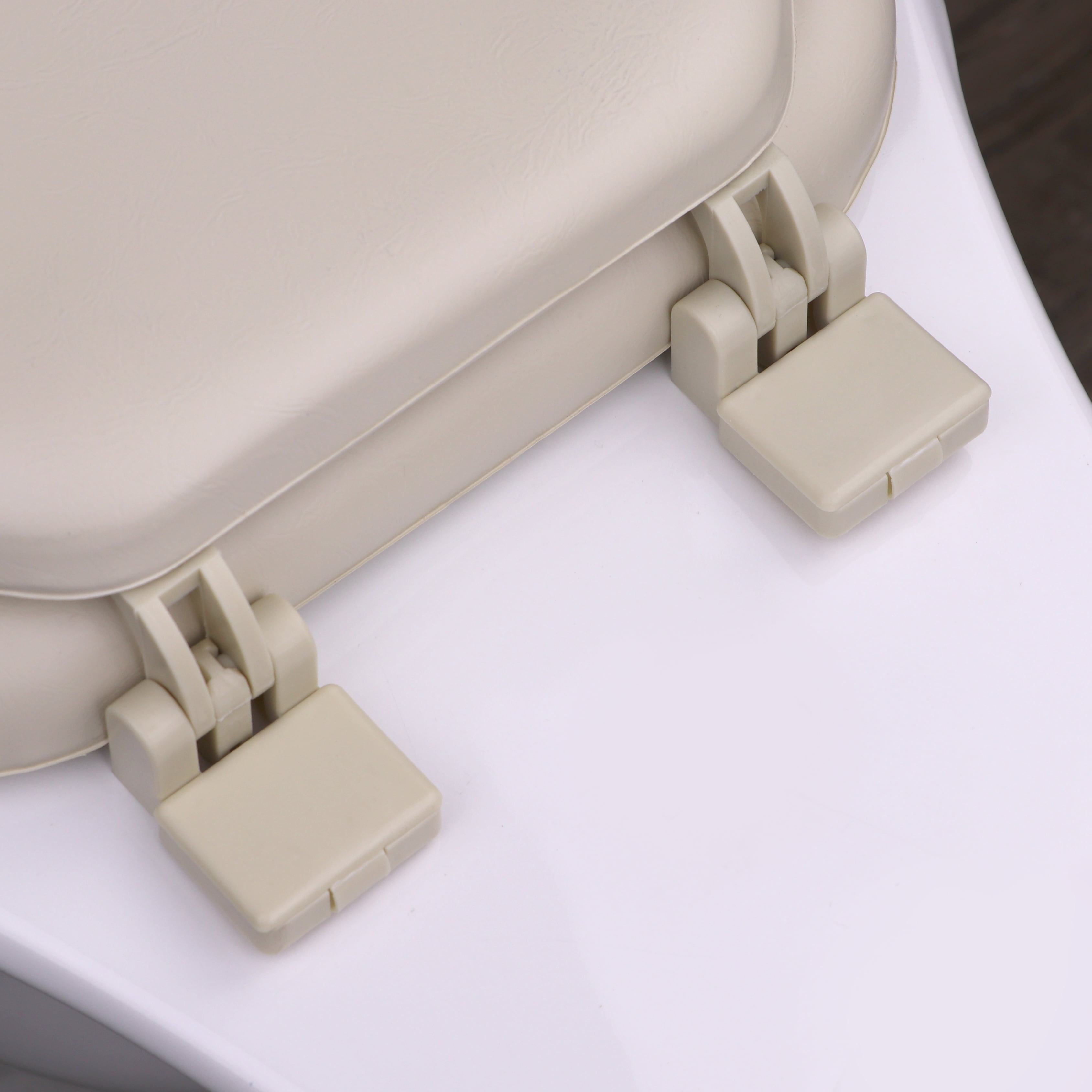 Ginsey Elongated Soft Cushion Toilet Seat, Champagne