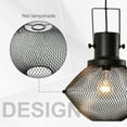 thumbnail image 4 of HOMCOM Industrial Pendant Light Fixtures, Black Metal Frame Hanging Ceiling Light for Living Room, Bedroom, Kitchen, Dining Room with Adjustable Hanging Chain, Black, 4 of 9