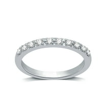 Forever Bride Women's 10K White Gold Pave Stackable Wedding Band, 1/4 CTTW Diamond (I2, H-I)