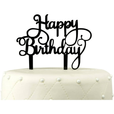 Unik Occasions Happy Birthday Acrylic Cake Topper, (Best Happy Birthday Cake)