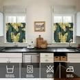 thumbnail image 4 of Island Style Kitchen Curtains 3 Piece Set with Palm Tree and Hibiscus Design, 27.5x24 Inch Polyester Valance and Tier Panels, 4 of 6