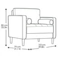 thumbnail image 2 of LifeStyle Solutions Jareth King Chair in Navy Blue Fabric Upholstery, 2 of 7
