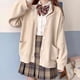 thumbnail image 5 of Mikasa cosplay pink cardigan sweater, Japanese cardigan V-neck knit sweater jacket is perfect for JK uniform matching, 5 of 5