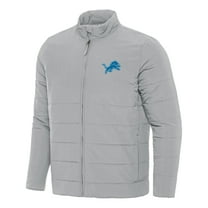 Men's Antigua Gray Detroit Lions Swelter Full-Zip Jacket