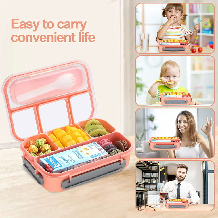 Bento Box Adult Lunch Box,mamix Lunch Box Kids,Lunch Containers for Adultskidstoddler,1300ml-4 Compartment Bento Lunch Box,With Accessories 4 Pcs