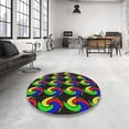 thumbnail image 3 of Ahgly Company Indoor Square Patterned Green Abstract Area Rugs, 5' Square, 3 of 6