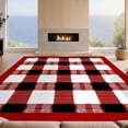 thumbnail image 2 of Design&I 5'x7' Ultra Soft Area Rug, Decorations Plaid Tartan Stripe Peppermint Border Door Gingham None Fluffy Washable Non Shedding for Bedroom Living Room Home Office, 2 of 7
