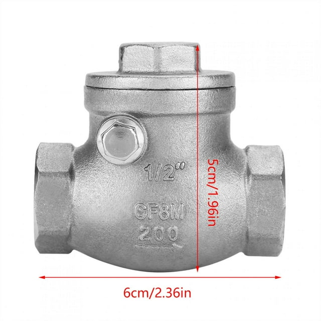 LHCER DN15 Swing Check Valve, Durable Sturdy 1/2in Swing Check Valve, Pharmacy For Chemical Fertilizer Petroleum