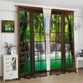 thumbnail image 3 of Natural Landscape Window Curtains, Spring Forest Waterfall Nature Scenery Print Bedroom Living Room Kitchen Window Treatments Drapes 53"W x 84"L (Pack of 2), 3 of 6