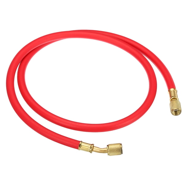 Manguera de carga de refrigerante Uxcell 1/4 SAE de 3.9 pies 500PSI para manómetro de aire acondicionado en color rojo