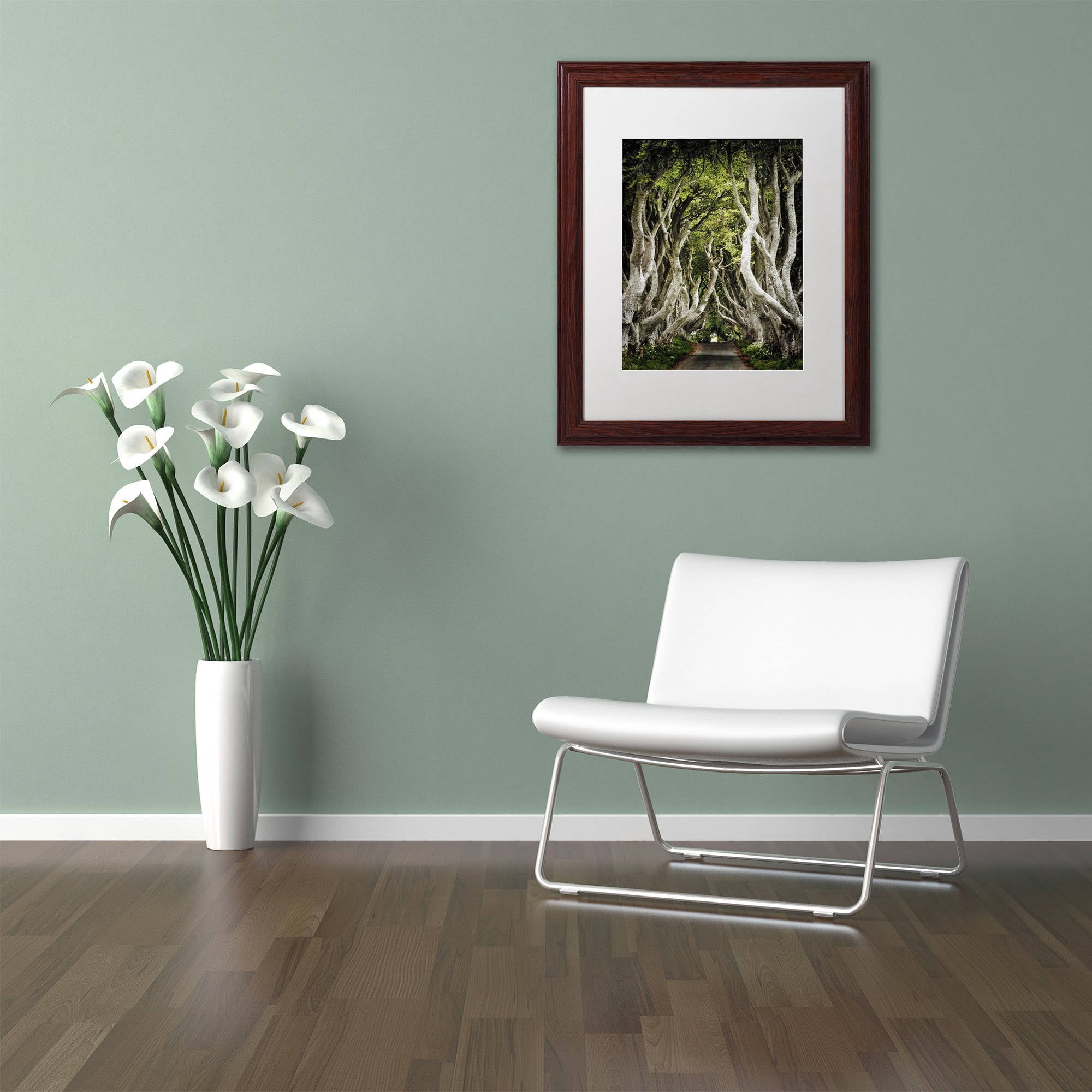 Trademark Fine Art "Romantic Avenue" Canvas Art by Philippe Sainte-Laudy, White Matte, Wood Frame