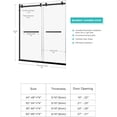 thumbnail image 2 of 60'' W x 74'' H Framed Shower Door with Bypass and Single Sliding Options, 5/16" (8mm) Clear Tempered Glass, hardware in Black, 2 of 6