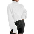thumbnail image 2 of Aqestyerly Cardigans à Capuche pour Femmes Mode Femmes Uni Manches Longues Chandail Col Roulé Décontracté Hauts, 2 of 7