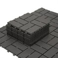 thumbnail image 2 of Mondawe Patio Interlocking Deck Tiles, 12"x12" Square Composite Decking Tiles, Four Slat Plastic Outdoor Flooring Tile All Weather for Balcony Porch Backyard, (Gray, Pack of 36), 2 of 5