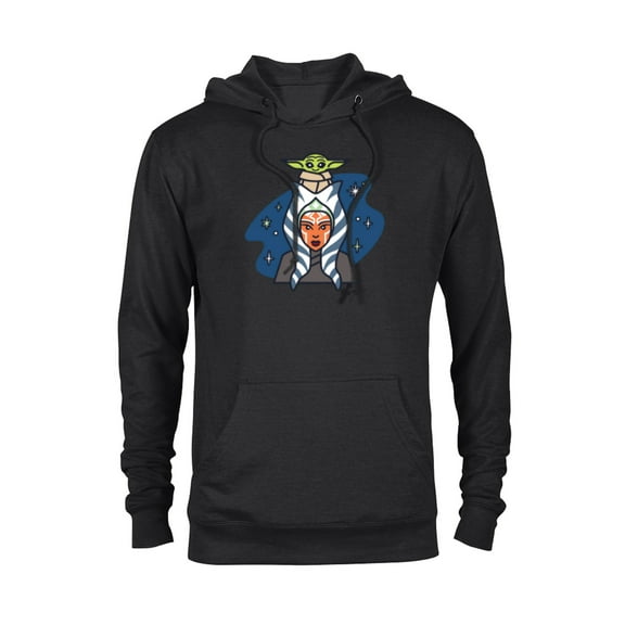 Star Wars Ahsoka Tano and Grogu The Mandalorian Night Cute - Pullover Hoodie for Adults - Customized-Black