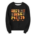 thumbnail image 3 of Thanksgiving Couples Sweatshirt Unisex Long Sleeve Crewneck Shirt For Men And Women Baggy Sweat Shirts Women Hoodies Adult Women Ladies Full Zip Shirts Light Pullover Women Comfy Striped Print Long, 3 of 3