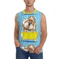 thumbnail image 3 of Uemuo Dog Takes a Bath in the Bathtub Pattern Men's Sleeveless T-Shirt,Muscle Athletic Tank Top, Moisture-wicking Quick-dry Breathable Classic Tee Top for Gym Run Outdoor Sports-, 3 of 8