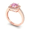 thumbnail image 2 of Solitaire with Accents Engagement Ring for Women - 1.335ct Simulated Pink Diamond in 14K Rose Gold Promise Ring, 2 of 6