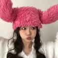 thumbnail image 3 of vlrwzc Long Ear Plush Hat Cartoon Animal Cap Rabbit Ears Plush Beanie Hat Women Winter Warm Hat Protective Ear Cold Hat, 3 of 7