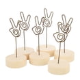 thumbnail image 1 of Soporte para números de mesa, señal de mano, modelado de gestos, práctico y práctico Material de haya, Clip para mesa de fotos, 6 uds., 1 of 8