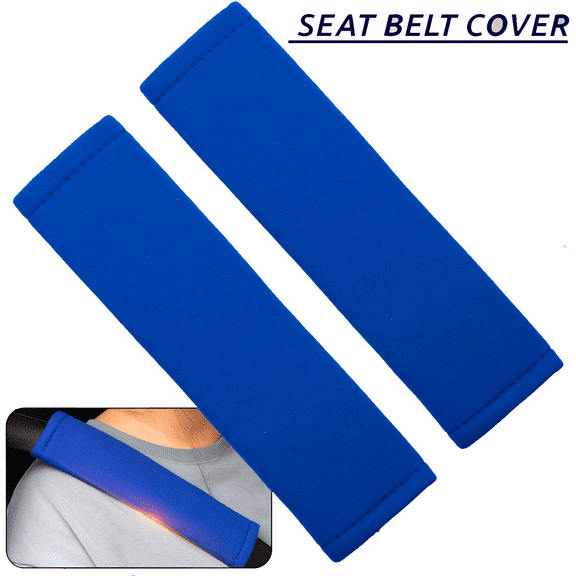 XUKEY 2X Blue Car Safety Seat Belt Shoulder Pad Cover Cushion Harness Comfortable Driving
