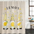 thumbnail image 3 of Shower Curtain Bathroom Set Lemon Leaf Dwarf Waterproof Fabric Shower Curtains with Grommets&Hooks, Retro Summer Pastoral Harvest Privacy Bath Curtain for Bathtub 72x72in, 3 of 9