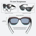 thumbnail image 6 of TINHAO Polarized Sunglasses Over Glasses for Women Men, Fit Over Glasses Sunglasses with Square Oversized UV Protection, 6 of 7