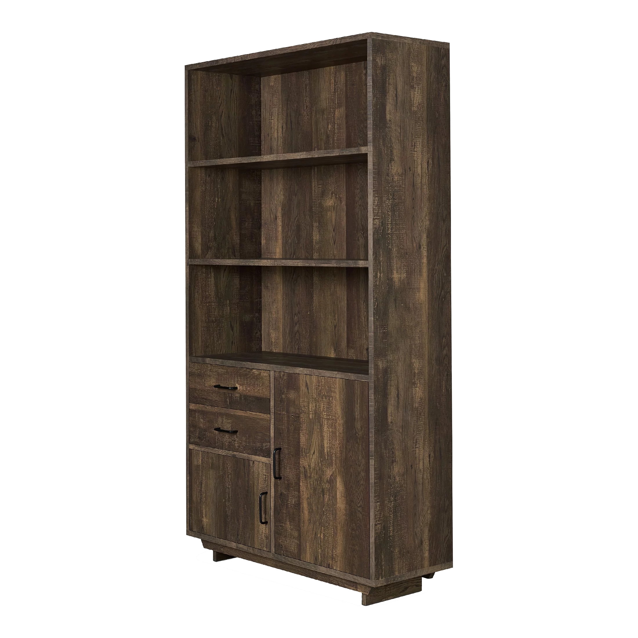 Furniture of America Cadena Multi-Storage Bookcase, Reclaimed Oak