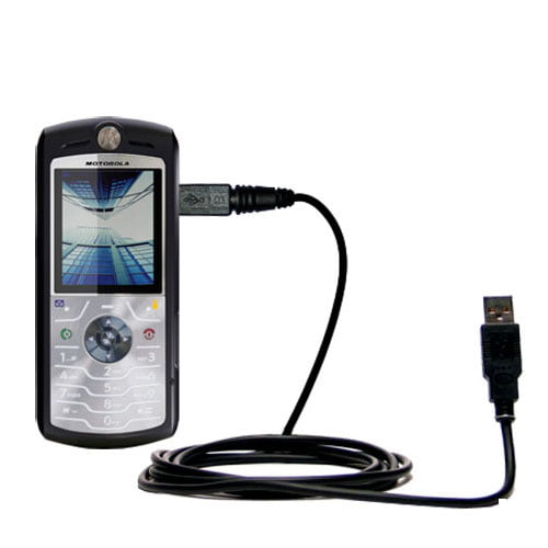 Two functions in one unique Gomadic TipExchange enabled cable USB Data Hot Sync Straight Cable for the Motorola QA30 with Charge Function