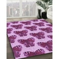 thumbnail image 3 of Ahgly Company Machine Washable Indoor Round Transitional Violet Purple Area Rugs, 5' Round, 3 of 7