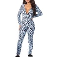 thumbnail image 2 of VISgogo Mono con Estampado de Leopardo Animal para Mujer, Manga Larga con Escote en V Profundo Bodycon Pantalones Largos Body Ropa de Dormir VISgogo moda, 2 of 8