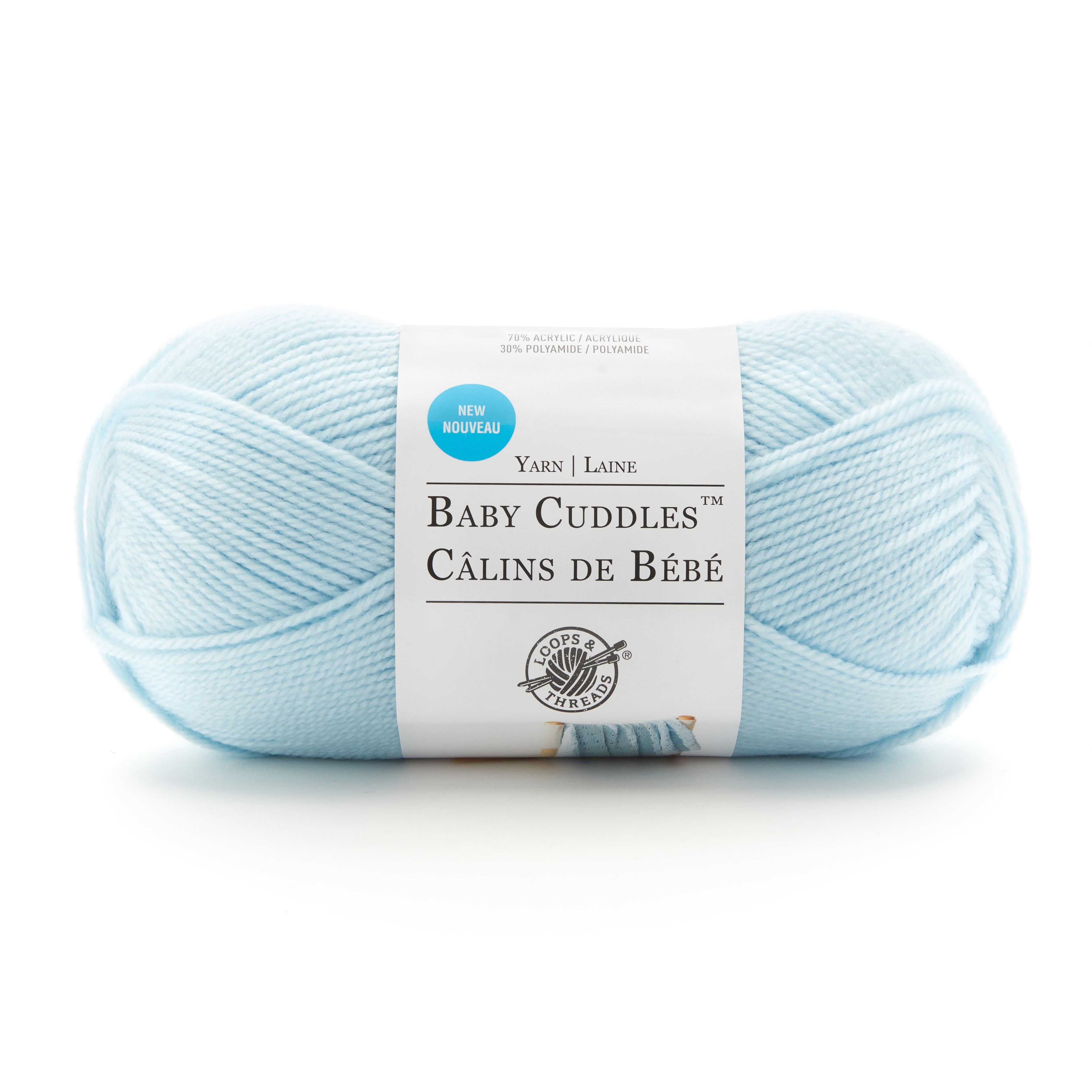 (3 pack) Baby Cuddles Yarn by Loops & Threads - Yarn for Knitting - Crochet - Weaving - and Arts & Crafts - Blue - Acrylic - Polyamide - 4 oz