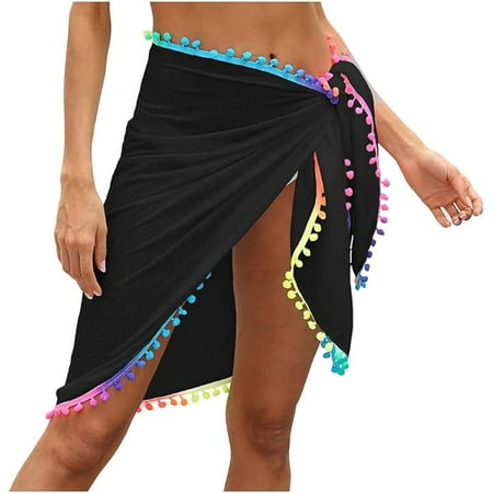 Women s Bikini Cover Up Sheer Chiffon Swimsuit Beach Wrap Dress for Ladies