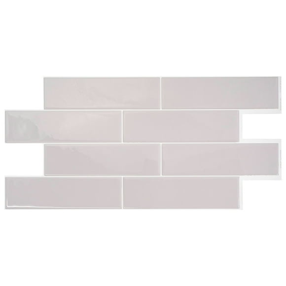 Smart Tiles - Carreaux Adhésifs 3D à Peler et Coller, Gris - Lot de 5 22.56 Pouces x 10.88 Pouces