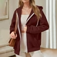 thumbnail image 4 of Viadha Basic Lightweight Full Zip Hoodie for Women Long Sleeve Cardigan Jacket Hood Fall Winter Sweatshirts with Pockets, 4 of 8
