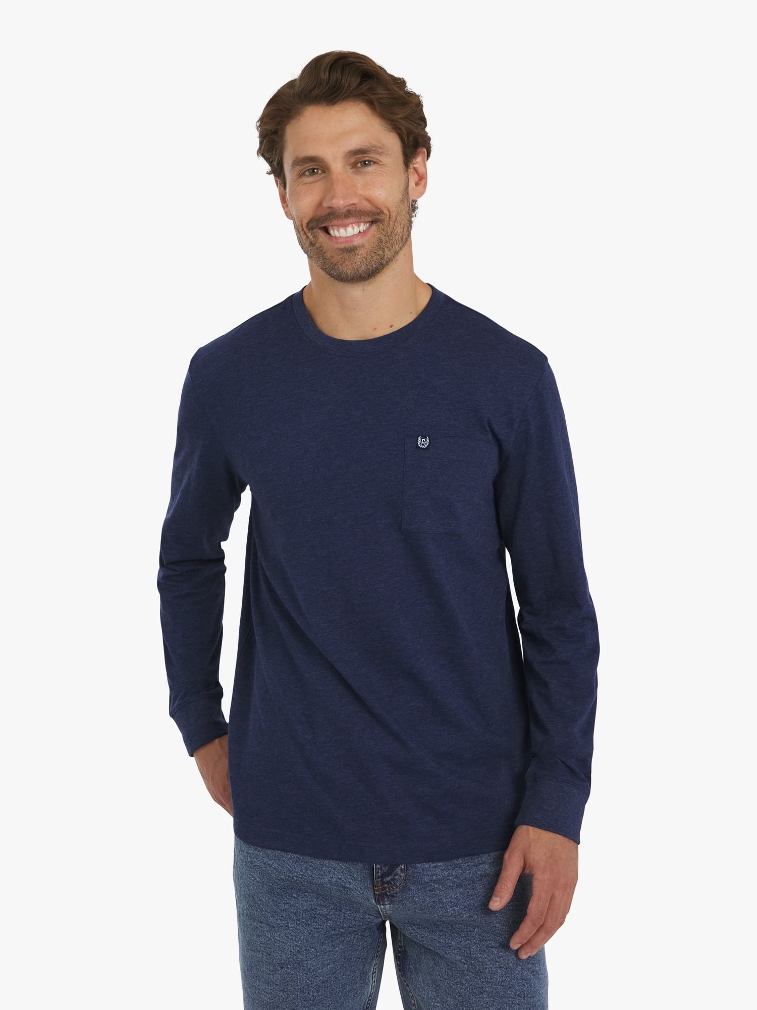 Chaps Men's & Big Men's Long Sleeve Slub Tee, Sizes S-3XL