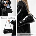 thumbnail image 2 of Sunyuer Women Shoulder Bag, Shiny PU Leather Baguette Handbag, Trendy Y2K Underarm Purse, Fashion Flap Small Evening Bag for Party Club Daily, 2 of 5