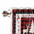 thumbnail image 5 of Christmas Deer Kitchen Curtains and Valances Set, Tree Black Silhouette Black and Red Plaid Rod Pocket Window Valance Window Curtain Panels for Living Room Bedroom Laundry, 27.5x36in, 3 Pieces, 5 of 7