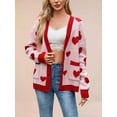 thumbnail image 3 of Women'S Cardigan Soft Pocketed Long Sleeves Casual Knitted Open Front Cardigan Sweaters Pink L, 3 of 8