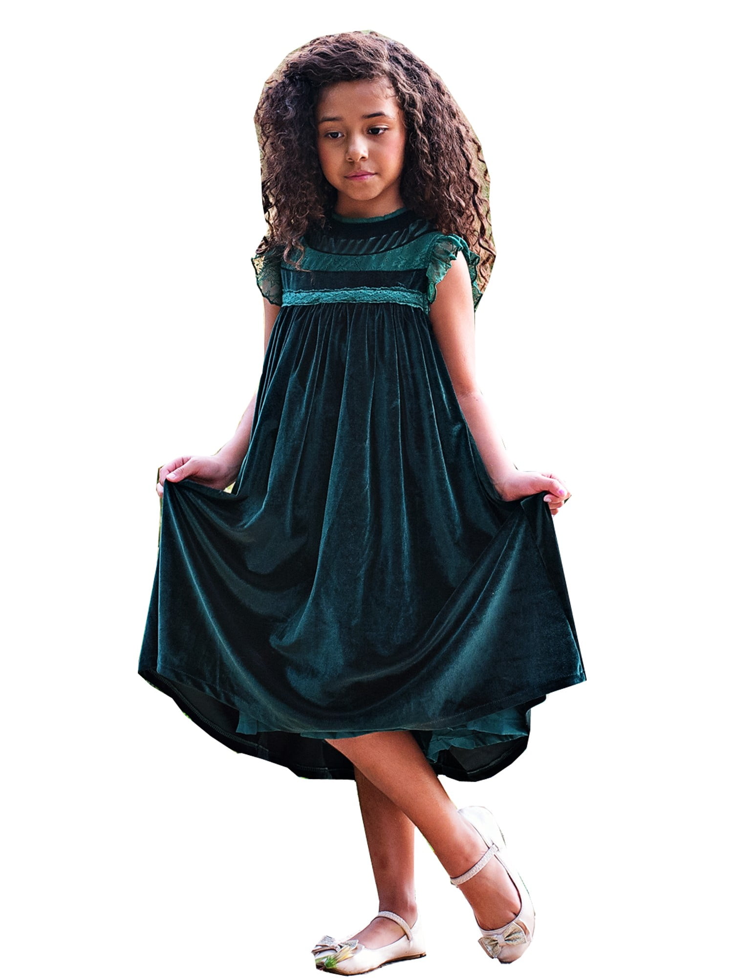 emerald green dress for little girl