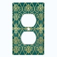 thumbnail image 2 of Metal Light Switch Plate Cover Elegant Yellow Iron Gate Damask Green DAM094, 2 of 13