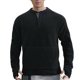thumbnail image 2 of pstuiky mangas largas para hombre, Suéter deportivo informal ajustado de manga larga, cuello redondo, medio botón y bolsillo para hombre, color sólido y cálido Tops de talla grande para hombre s, 2 of 6