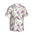 thumbnail image 3 of Xecao Orchids Flowers print Hawaiian shirt - a stylish short-sleeve button-down for men, perfect for casual beach and tropical outings., 3 of 9
