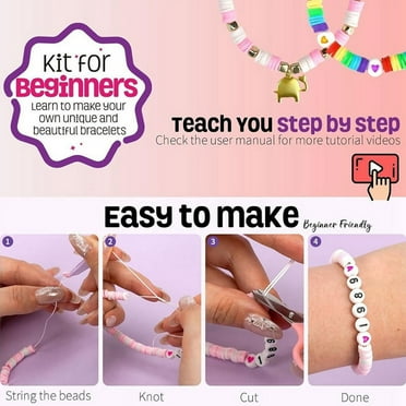 Clay Beads Bracelet Making Kit for Beginner, Friendship Preppy Polymer Beads for Bracelets Jewelry Making Kit